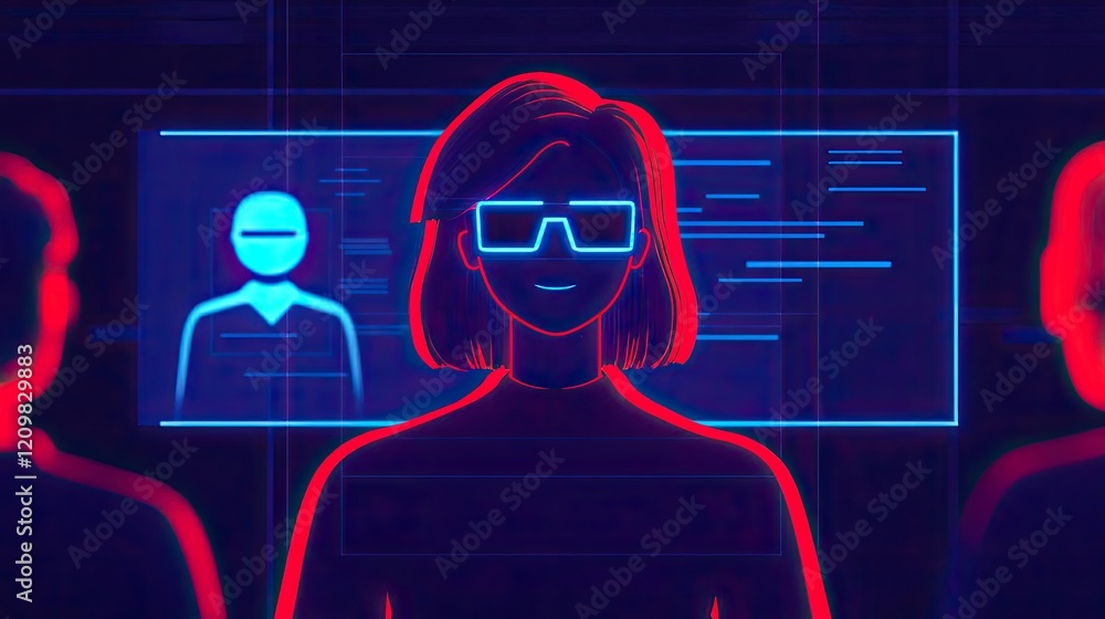 Poster virtual education ai concept. futuristic digital interaction with augmented reality and data visuali