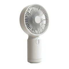 Small portable desk fan isolated on transparent background