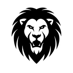 Fototapeta premium A bold and detailed lion face icon symbolizing strength and leadership, perfect for logos and branding projects.