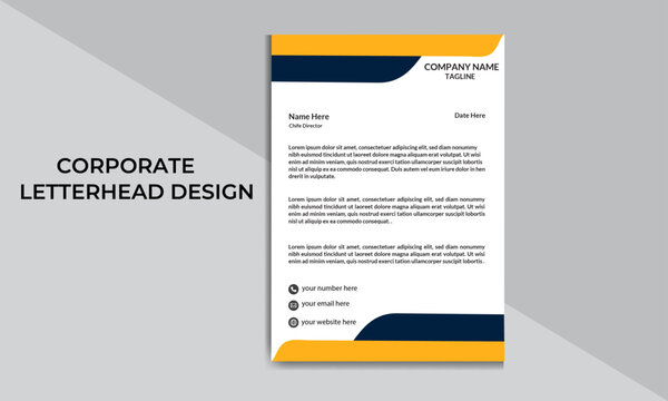 New letterhead  corporate official abstract professional minimal simple creative modern informative newsletter  template design .