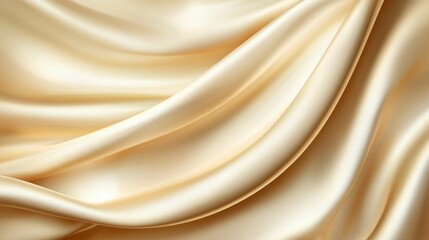 Obraz premium Luxurious Smooth Satin Fabric Flowing Elegantly in Soft Creamy Beige Tones