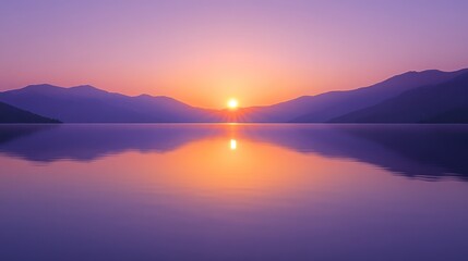 Obraz premium Serene Sunrise over Mountain Lake