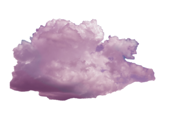 a pink snow-white cumulus clouds against a blue sky