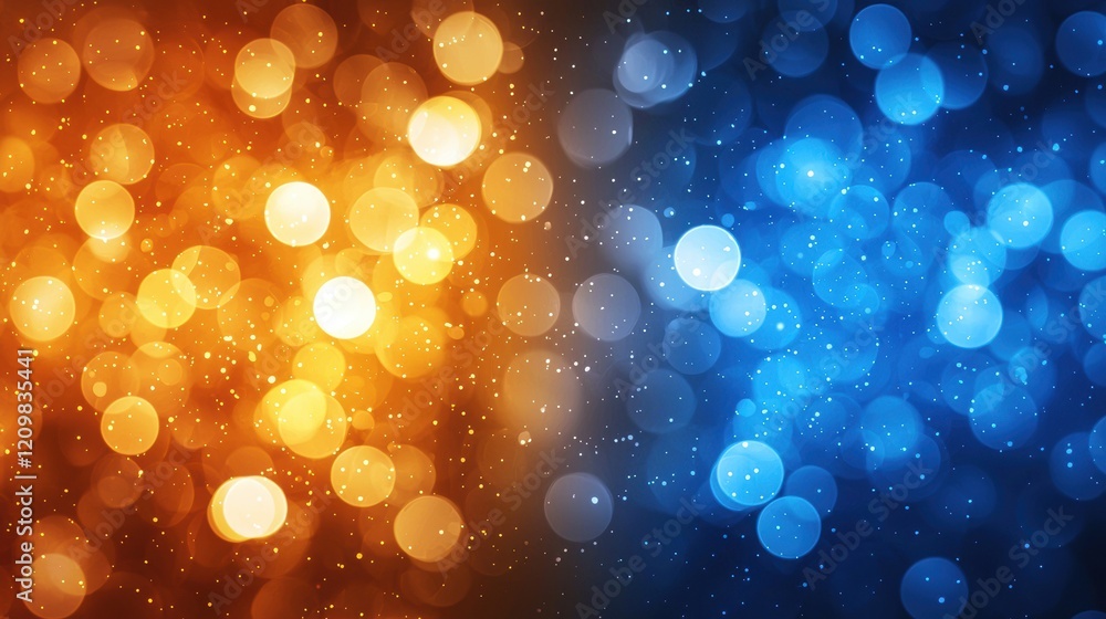 Aufkleber warm and cool colorful bokeh background with sparkles for creative projects