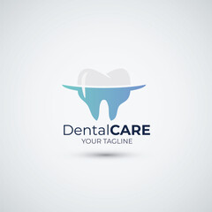 Dental care and dentistry logo deign template icon