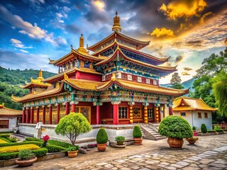 Lerab Ling Temple, France -  Stunning Architectural Ai Art