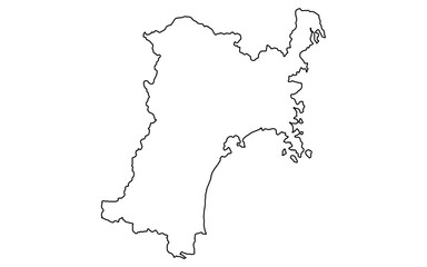 リアルな宮城の地図（線画）