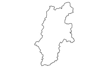 リアルな長野の地図（線画）
