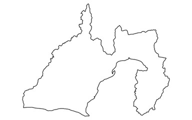 リアルな静岡の地図（線画）