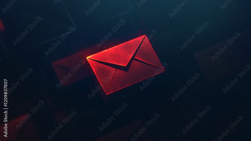 Poster cyberpunk red envelope: digital mail in the dark net