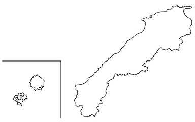 リアルな島根の地図（線画）