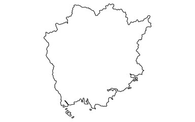 リアルな岡山の地図（線画）