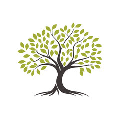 Green Tree Logo Abstract Vector Art
