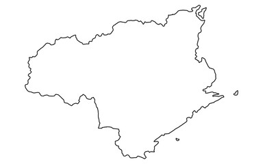 リアルな徳島の地図（線画）