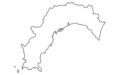 リアルな高知の地図（線画）