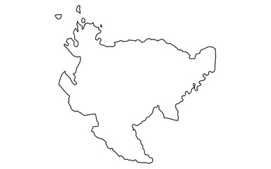 リアルな佐賀の地図（線画）