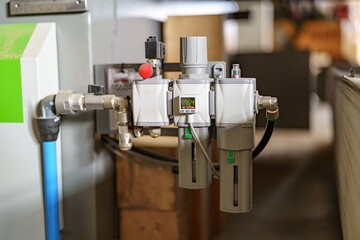 Hydraulics of a CNC machine in production.