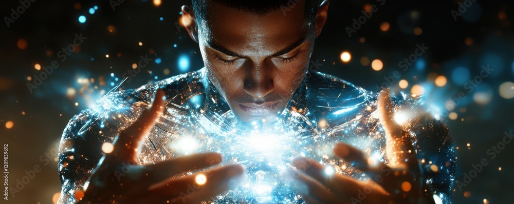 Aufkleber technomancer harnessing energy from the digital realm.