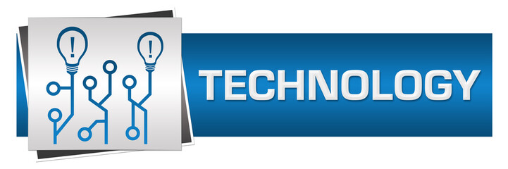 Technology Circuit Bulbs Blue Grey Horizontal 