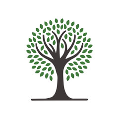 Abstract Green Tree Logo Vector Art
