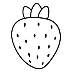 Hand drawn doodle strawberry on white background.