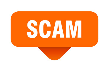 scam sticker. scam sign on transparent background