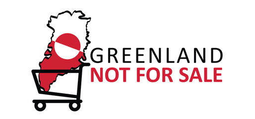 Denmark, Greenland not for sale. Greenland flag. Country flags. vector icon or pictogram. Green land world map. Not for sale. Russia and America ( USA, VS ) want to buy it. Conflict. © MarkRademaker