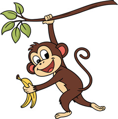  Monkey silhouette vector illustration art.