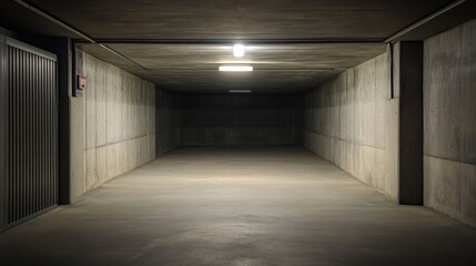 Concrete Corridor: Dark, Long Tunnel