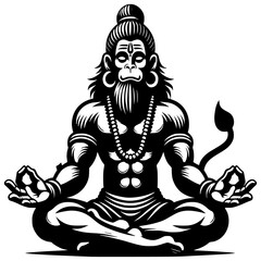 Fototapeta premium Hanuman in Yoga Pose
