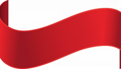Naklejka premium Curved wavy red banner ribbon vector design on white. Generated image