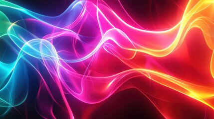 Vibrant Rainbow Smoke Abstract Art