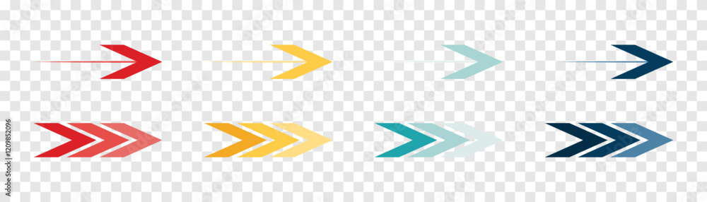 Wall mural arrow icon set. colored arrow symbols. arrow of different types. arrow isolated vector graphic eleme