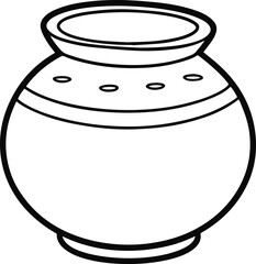 clay pot outline vector illustration