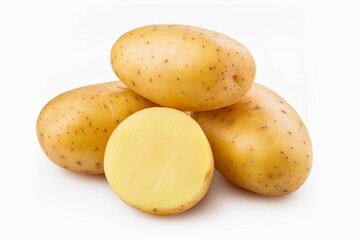 Potatoes isolated on white background with clipping path and full depth of field