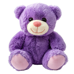 Purple teddy bear, no shadow, cut out, isolated on a transparent background