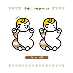 横を向く赤ちゃんのイラスト