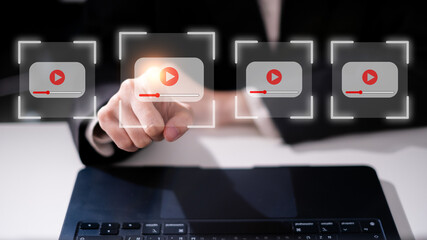 Online video course e-learning cyberspace education computer technology study concept