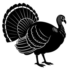 Turkey Silhouette vector with white background