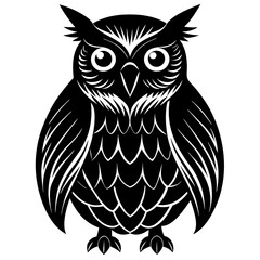 Obraz premium Owl Silhouette vector with white background