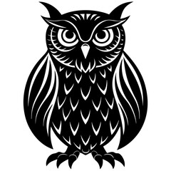Owl Silhouette vector with white background