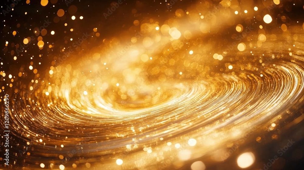 Aufkleber abstract glowing energy background with bright golden light and sparkling particles creating a dynam