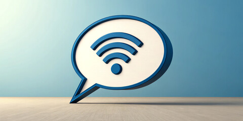 A 3D Talk Balloon Featuring a WiFi Symbol