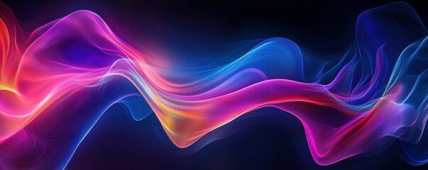 Fototapeta premium Artistic composition of colorful light trails on a dark background, festive energy.