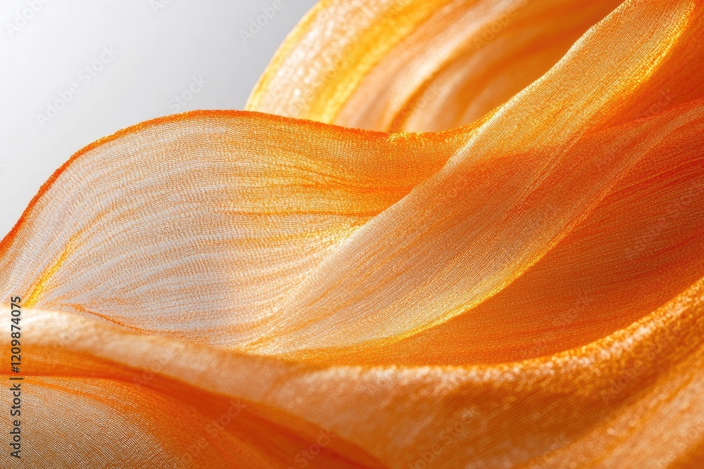 Aufkleber orange fabric with subtle texture, creating soft waves and folds. a delicate, flowing material.