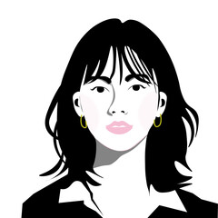 an illustration a women with pink lips
