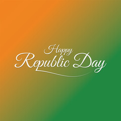 Happy Republic Day Typography with 26 Januaray Text. Hand drawn modern vector calligraphy. Holiday design for greeting card and Social Media Cover. Vector illustration. EPS 10/AI