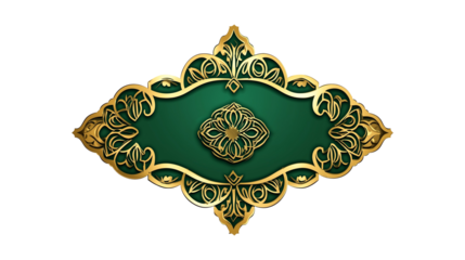 Ramadan golden frame, intricate Islamic geometric pattern, Islamic border, elegant decorative design with transparent background