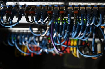 server cables, server room, internet network, computer network