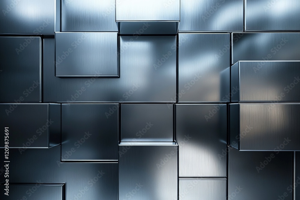 Aufkleber metallic cubes create a modern and sleek wall design in contemporary architecture